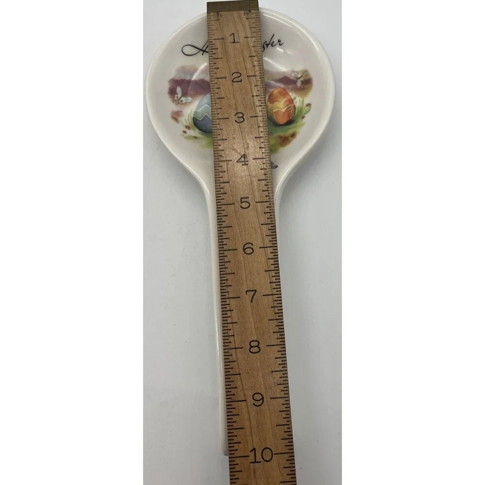 Cerámica Cuore Happy Easter Ceramic Spoon Rest Made In Italy Multicolor Easter